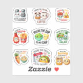Malse Voedselcombinaties Pastel Kawaii Set Sticker (Vel)
