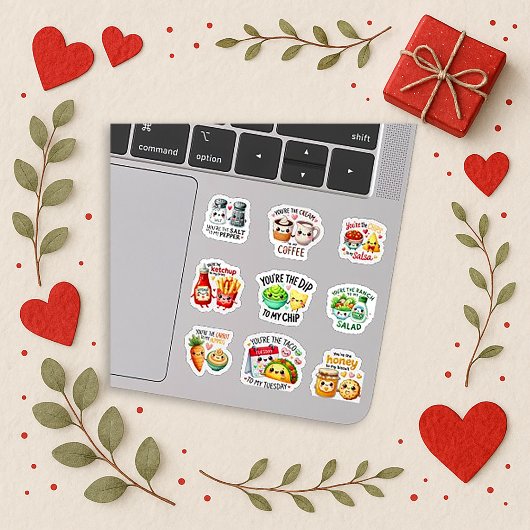 Malse Voedselcombinaties Pastel Kawaii Set Sticker
