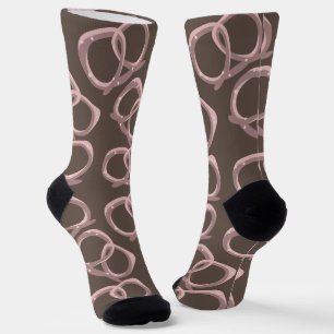Malse zoutjes pretzels roze bruin sokken