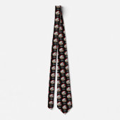 Malshi Black Tie Met Ronde Afbeeldingen Stropdas (Achterkant)
