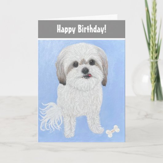 Malshi Dog Birthday Folding Kaart (Voorkant)