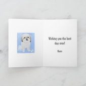 Malshi Dog Birthday Folding Kaart (Binnen)