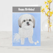 Malshi Dog Birthday Folding Kaart (Gele Bloem)