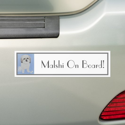 Malshi Dog Bumpersticker (Op auto)