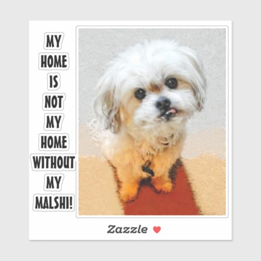 Malshi Dog Custom Cut Sticker (Vel)