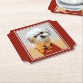 Malshi Dog Maroon Paper Onderzetters (Gekanteld)