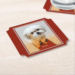Malshi Dog Maroon Paper Onderzetters