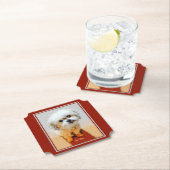 Malshi Dog Maroon Paper Onderzetters (Insitu)