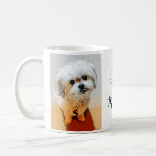 Malshi Dog Met Tekst Koffie Mok (Links)