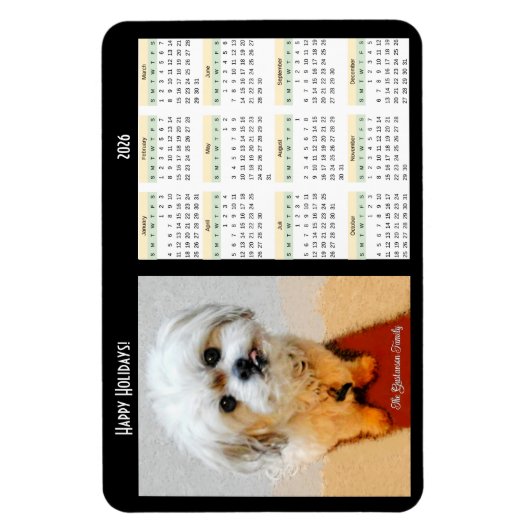 Malshi Flexibele 2026 Kalender Magneet (Verticaal)