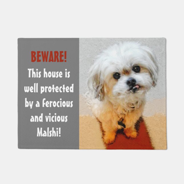 Malshi Funny Guard Dog Deurmat 18 x 24 (Voorkant)
