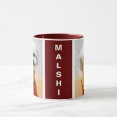 Malshi-hond maroon gepersonaliseerde mok (Midden)