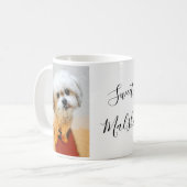 Malshi-hond met tekst koffiemok (Voorkant links)