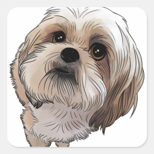 Malshi Mal-shi Vierkante Sticker