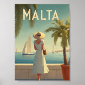 Malta 50s vintage poster (Voorkant)
