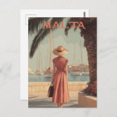 Malta 50s vintage travel briefkaart (Voorkant / Achterkant)