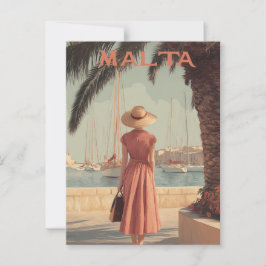 Malta 50s vintage travel briefkaart