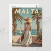 Malta 50s vintage travel briefkaart (Voorkant / Achterkant)
