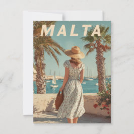 Malta 50s vintage travel briefkaart