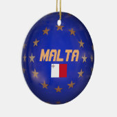 Malta - Aangepaste kerstversiering EU-vlag Keramisch Ornament (Rechts)