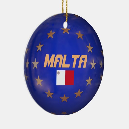 Malta - Aangepaste kerstversiering EU-vlag Keramisch Ornament (Rechts)