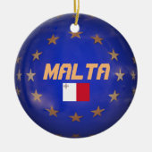 Malta - Aangepaste kerstversiering EU-vlag Keramisch Ornament (Voorkant)