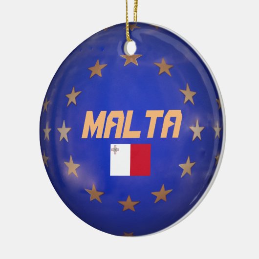 Malta - Aangepaste kerstversiering EU-vlag Keramisch Ornament (Links)