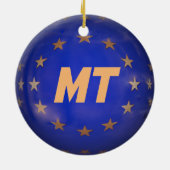 Malta - Aangepaste kerstversiering EU-vlag Keramisch Ornament (Achterkant)