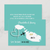 Malta Bestemming Bruiloften in het buitenland Save The Date (Voorkant / Achterkant)