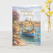 Malta Birthday Card – Scenic Travel Design Kaart (Gele Bloem)