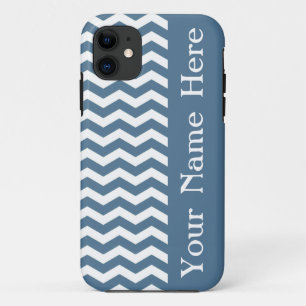 Malta Blue Wave Chevron met naam iPhone 11 Hoesje