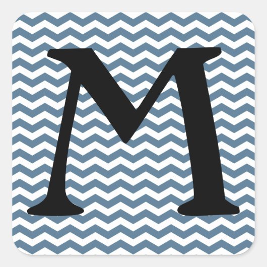 Malta Blue Wave Chevron Vierkante Sticker (Voorkant)