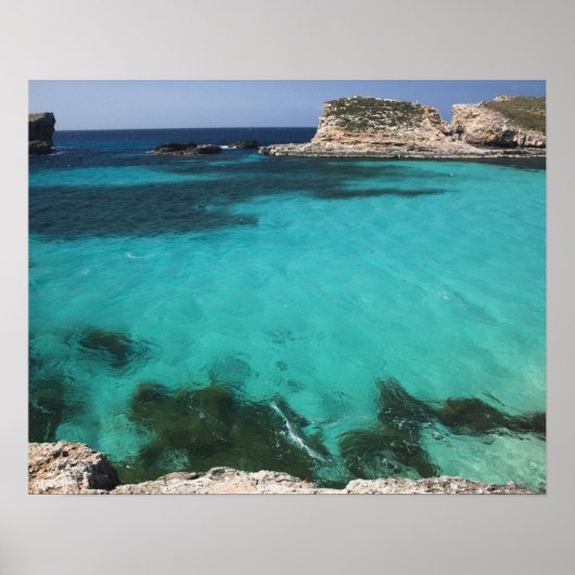 Malta, Comino-eiland, de blauwe lagune Poster (Voorkant)