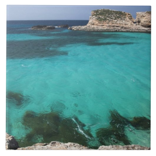 Malta, Comino-eiland, The Blue Lagoon Tegeltje (Voorkant)