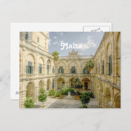 Malta Courtyard Briefkaart (Voorkant / Achterkant)