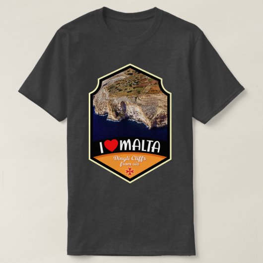 Malta Dingli Cliffs van Airliner T-shirt (Design voorkant)