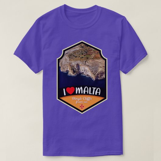Malta Dingli Cliffs van Airliner T-shirt (Design voorkant)