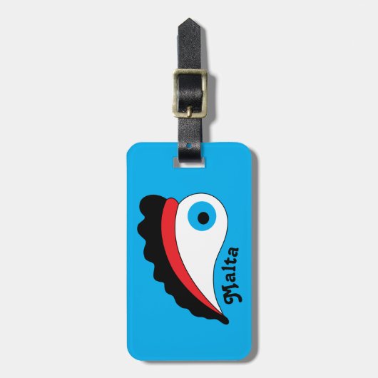 Malta Dubbelzijdige Vissende boot Lucky Eye Bagagelabel (Voorkant verticaal)