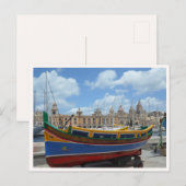 Malta Eiland Gozo Vissersboot Foto Briefkaart (Voorkant / Achterkant)