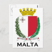 MALTA - embleem/wapen/symbool/vlag Briefkaart (Voorkant / Achterkant)