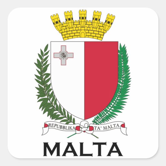 MALTA - embleem/wapen/symbool/vlag Vierkante Sticker (Voorkant)