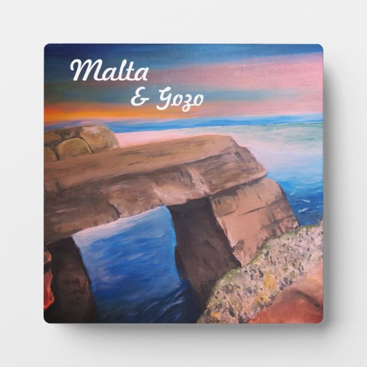 Malta en Gozo Souvenir Tabletop Plaque met Easel Fotoplaat (Voorkant)