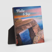Malta en Gozo Souvenir Tabletop Plaque met Easel Fotoplaat (Voorkant)