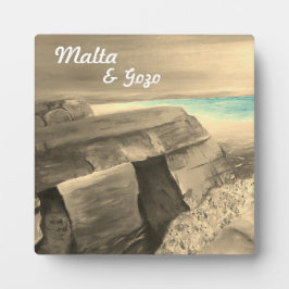 Malta en Gozo Souvenir Tabletop Plaque met Easel Fotoplaat