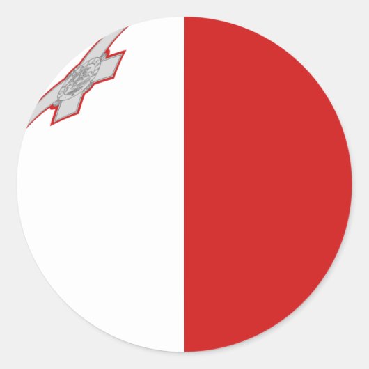 Malta Fisheye Vlag Sticker (Voorkant)