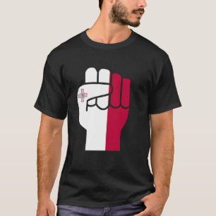 Malta Fist Apparel Maltese vlag gehesen vuist T-shirt