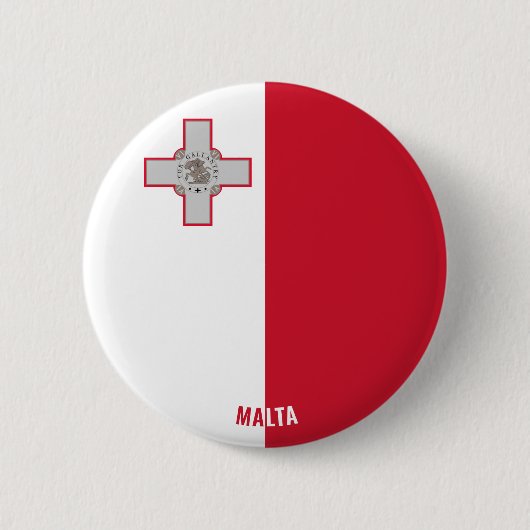 Malta Flag Charming Patriotic Ronde Button 5,7 Cm (Voorkant)
