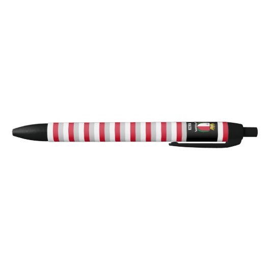 Malta Flag Cute Patriotic Zwarte Inkt Pen (Bodem)