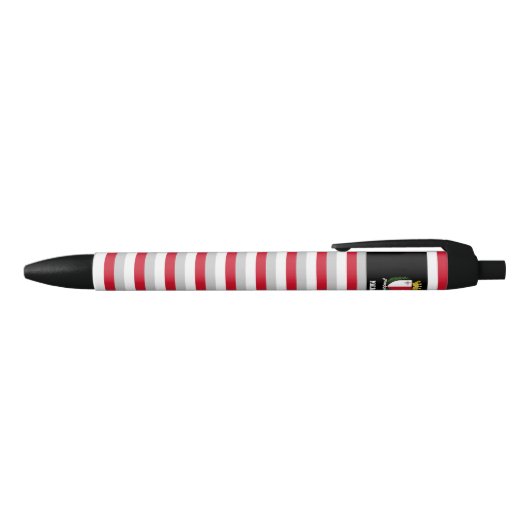 Malta Flag Cute Patriotic Zwarte Inkt Pen (Bovenkant)