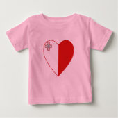 Malta Flag Hart T-shirt (Voorkant)
